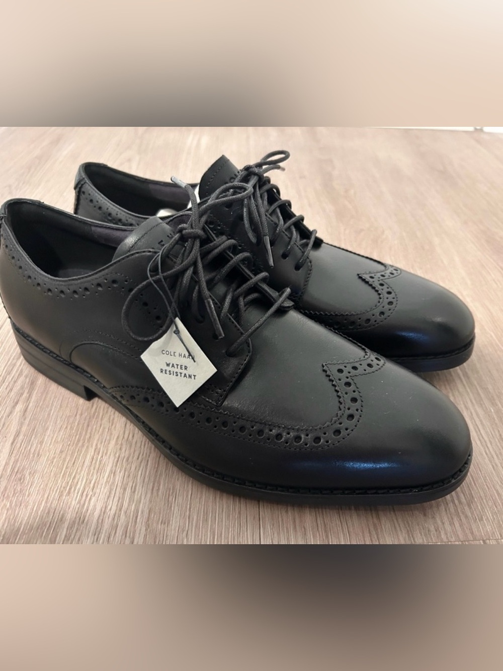NEW size 8.5 Cole Haan Black Wingtip Derby Oxfords “Harman Grand”